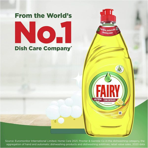 Fairy Ultra Concentrate Lemon Dishwashing Liquid 800ml - Image 4