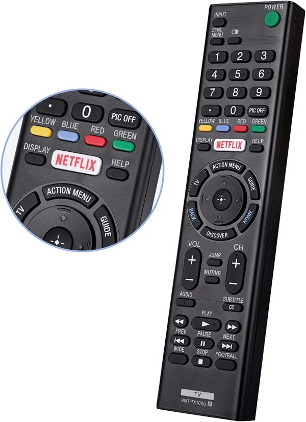 RMT-TX100U Universal Remote Control, Suitable for All Sony-TV-Remote Sony LCD LED HDTV Smart bravia TVs, with Netflix Shortcut Button - Image 2