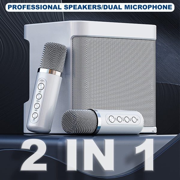 Portable Karaoke Machine for Adults, High Power Wireless Dual Microphone PA Speaker System,Karaoke All-in-one,Compatible with Bluetooth, AUX, USB/TF Card - Image 4