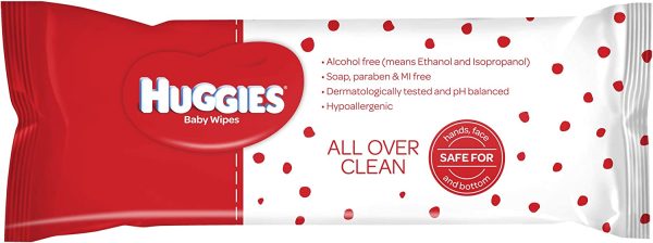 Huggies Essential Clean Baby Wipes 80 Pack - Image 5