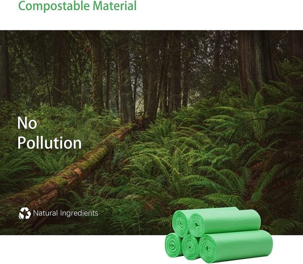 Compostable Bin Liners??Bioegradable Garbage Bags Compatible 4-8L Kitchen Cupboard Door Hanging Rubbish Bin ??80 PCS)