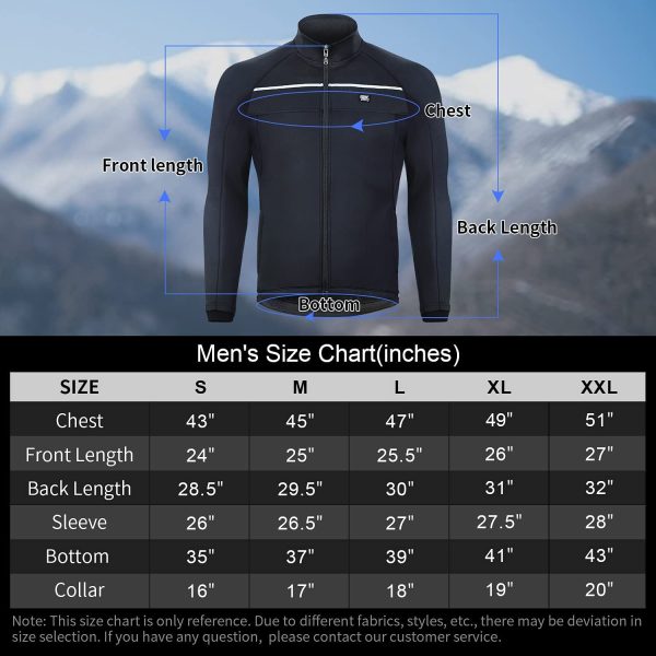 Souke Sports Men's Winter Cycling Jacket Warm Windproof Running Thermal Windbreaker Bike