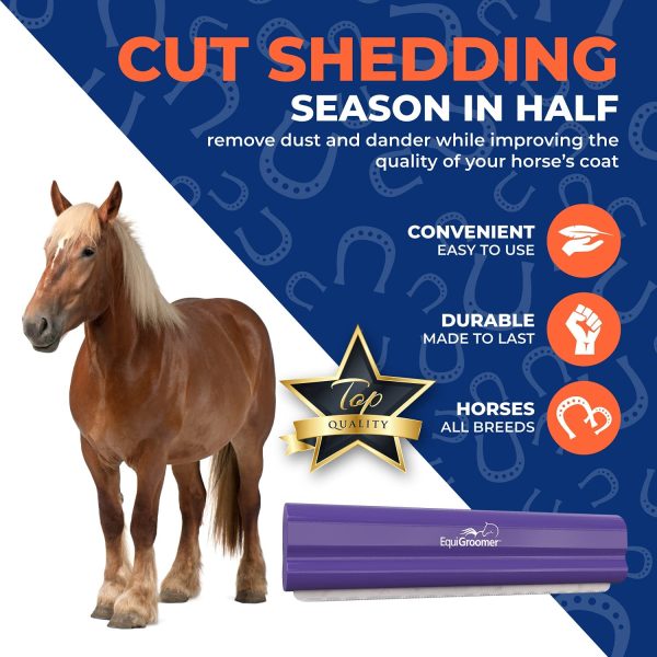 EquiGroomer Large 9" Shedding/Grooming Tool for Horses (Purple) - Image 2