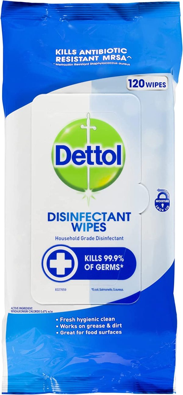 Dettol Antibacterial Disinfectant Surface Cleaning Wipes (120 Pack) - Image 3