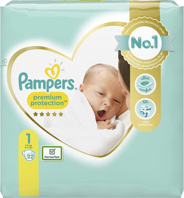 Pampers Premium Protection, Size 1 Newborn (2kg to 5kg), 22 Nappies, For Unbeatable Skin Protection - Image 5