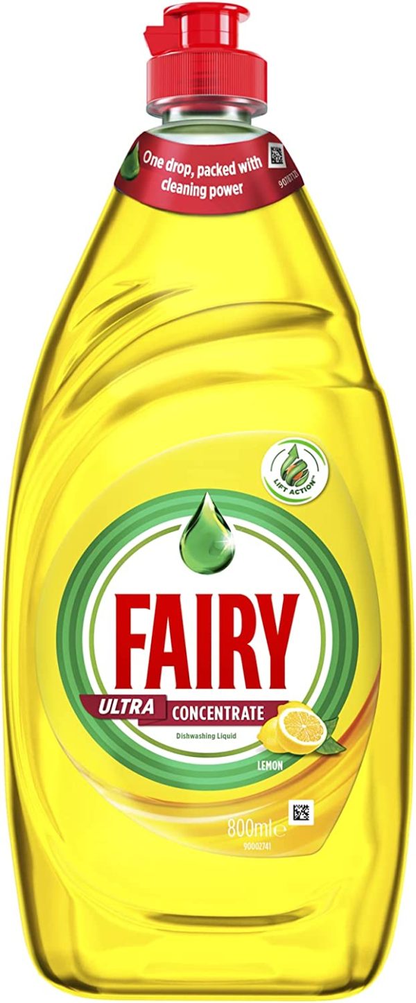 Fairy Ultra Concentrate Lemon Dishwashing Liquid 800ml - Image 6