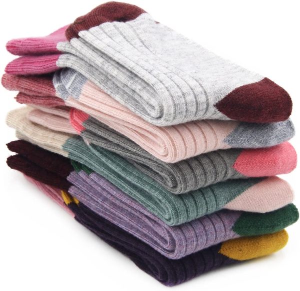 Girls Wool Socks Kids Crew Seamless Winter Warm Socks - Image 3