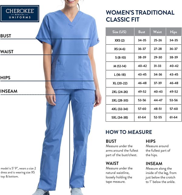 Cherokee Women's Workwear Elastic Waist Cargo Scrubs Pant