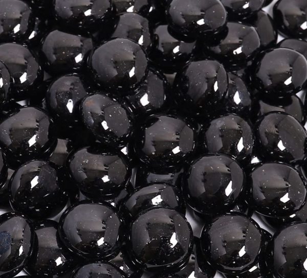 KIBOW 10-Pound Pack Fire Glass Beads Fire Glass Drops for Gas Fire Pit, 3/4 Inch-Black - Image 2