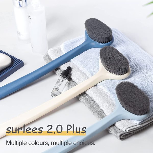 Surlees 2.0 Plus - Back Scrubber for Shower for Men Women Elderly, Bath Brush, Body Brush (15'', Blue) - Image 3