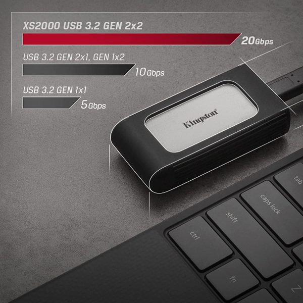 Kingston XS2000 Portable SSD 500G External Solid State Drive Read/Write up to 2,000MB/s - SXS2000/Black 500GB - Image 7