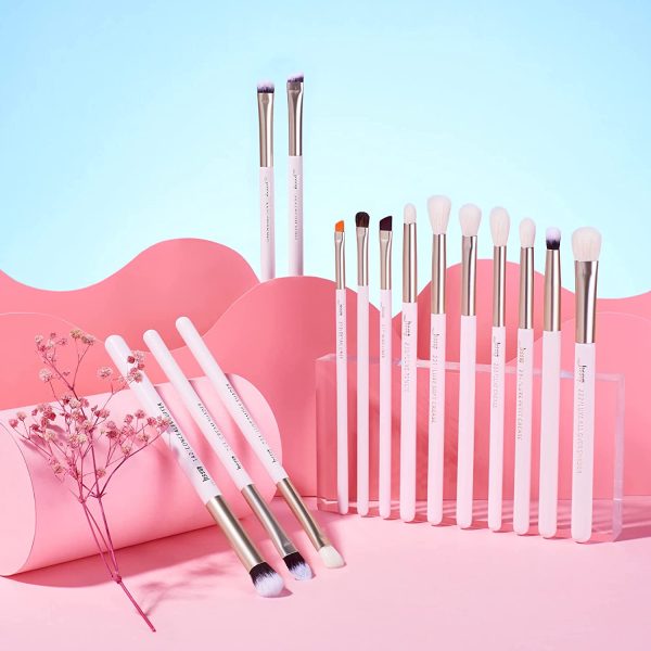 Jessup Professional Natural-Synthetic Eye Makeup Brushes Set 15pcs for Eyeshadow Blending Concealer Eyeliner Eyebrow, Blushing Bride T294 - Image 9