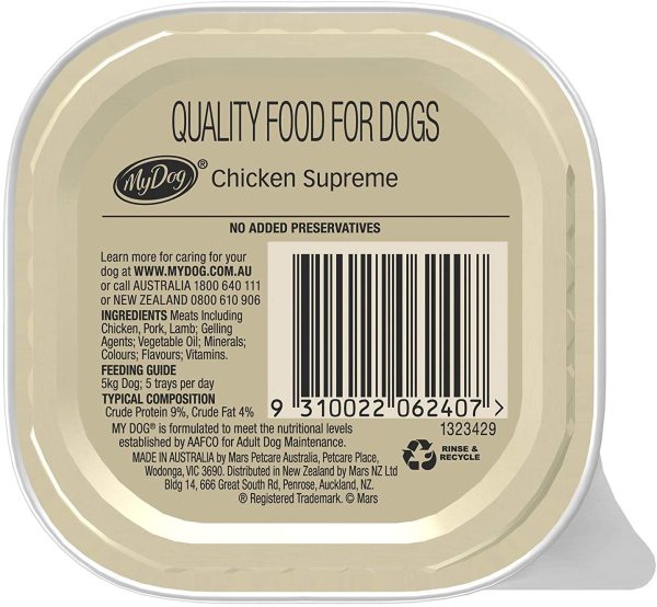 My Dog Chicken Supreme Wet Food 100G Tray, 24 Pack - Image 4