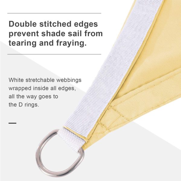 Sun Shade Sail Waterproof Rectangle 2??2m Beige Shade Sail Canopy Awning,95% UV Blockage for Outdoor Garden Patio Backyard Lawn Commercial and Residential - Image 4