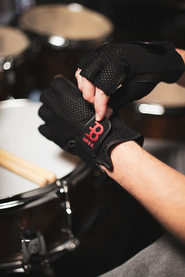 Meinl MDGFL-L Large Drummer Gloves - Black - Image 7