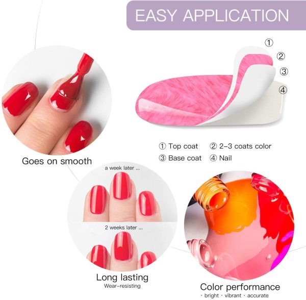 Vishine 15ml No Wipe Top Coat Base Coat Gel Nail Polish Soak Off UV LED Drying Long Lasting Shiny Nail Varnish Set - Image 5