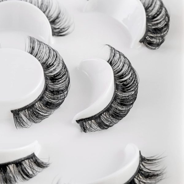 Russian Strip Lashes, DD Curl Mink Lashes, Natural False Lashes , Fluffy Eyelashes Mink, Faux Mink Eyelashes Natural Look, Natural Wispies False Eyelashes (HD03) - Image 4