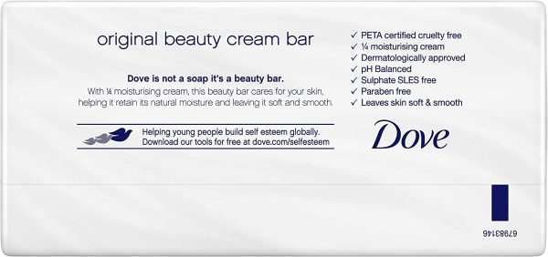 Dove Beauty Soap Bar Original, 6 x 100g - Image 2