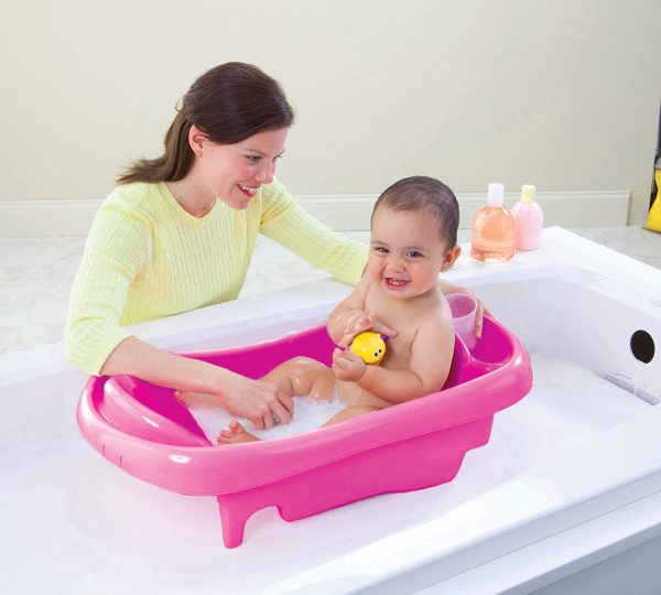 The First Years Newborn to Toddler Tub with Bath Sling, Pink - Image 4