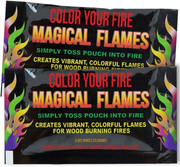 Magical Flames Create Colorful & Vibrant Flames for Fire Pit - (4 Pack) - Campfire, Bonfire, Outdoor Fireplace ?C Magical, Colorful, Rainbow, Mystic Flames ?C Twice The Color ?C Half The Price