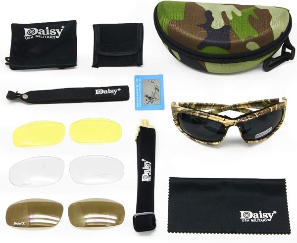 Transition Polarized Daisy One X7 Army Sunglasses, Military Goggles 4 Lens Kit Tactical Goggles - Image 6