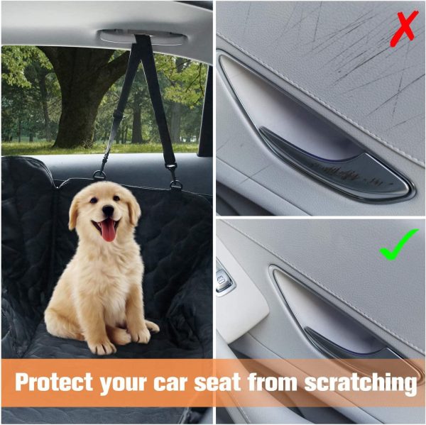 Dog Seat Covers for Cars,Waterproof Scratchproof Hammock Car Seat Cover for Dogs,Durable Nonslip Car Dog Cover Back Seat,Protection Against Dirt and Pet Fur Pets Seat Covers for Cars Trucks SUVs - Image 4