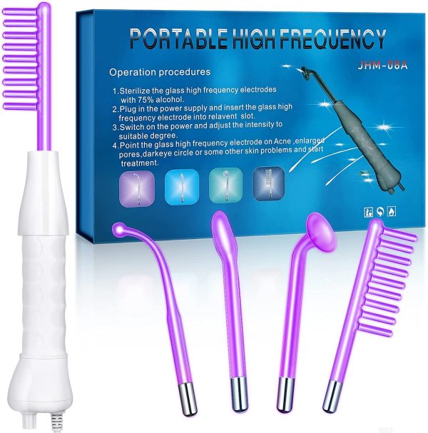 High F requency Facial Wand 4-Piece Set, Facial Machine for Face Eyes Hair Body - Image 6