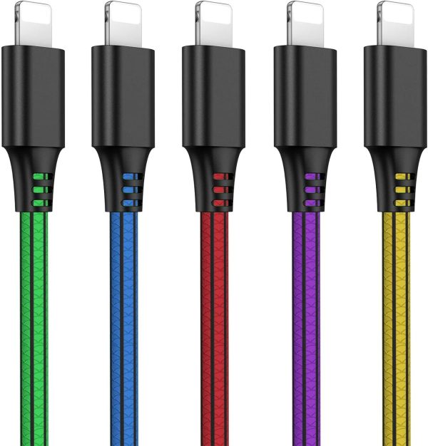 Phone Charger 5 Pack 2m(6ft) Cable Phone Charging Syncing Cord Charger Cable Compatible for iPhone 11 XR XS 8 8Plus 7 7Plus 6S 6Splus 6 6Plus SE 5 5S 5C More - Image 3