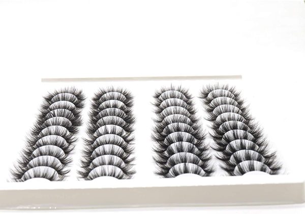 VGTE 6D False Eyelashes Handmade Faux Mink Lashes Professional Fake Eyelashes 4 Styles 20 Pairs Wispy Natural Reusable Eyes Lashes (6DXF08)