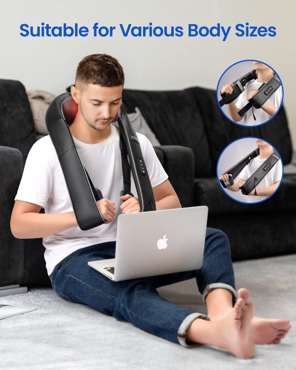 RENPHO Neck Back Massager with Adjustable Straps and Heat, Shiatsu Shoulder Neck Massager with 3D Massage of Deep Tissue, Muscle Pain Relief for Neck, Back, Shoulder, Waist, Legs, Office Chair and Home Use - Image 7