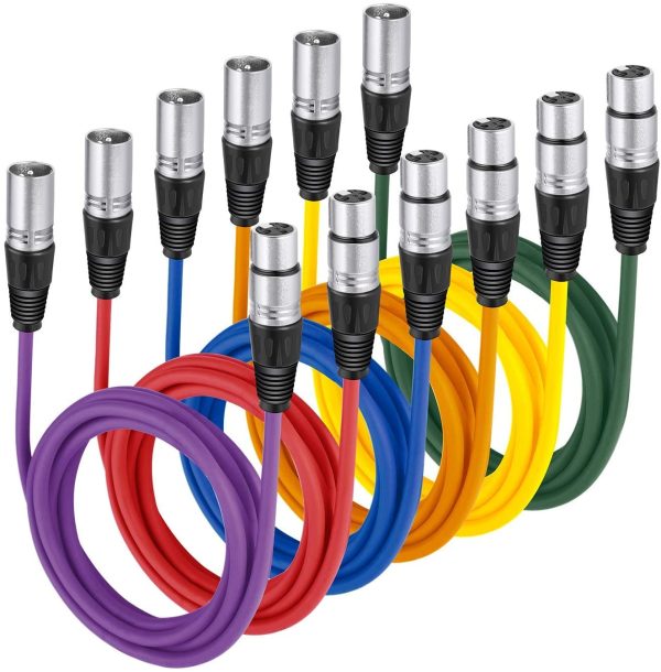 Neewer 6-Pack 1 Meter Audio Cable Cords, XLR Male to XLR Female Microphone Color Cables(Green, Blue, Purple, Red, Yellow, Orange) - Image 6