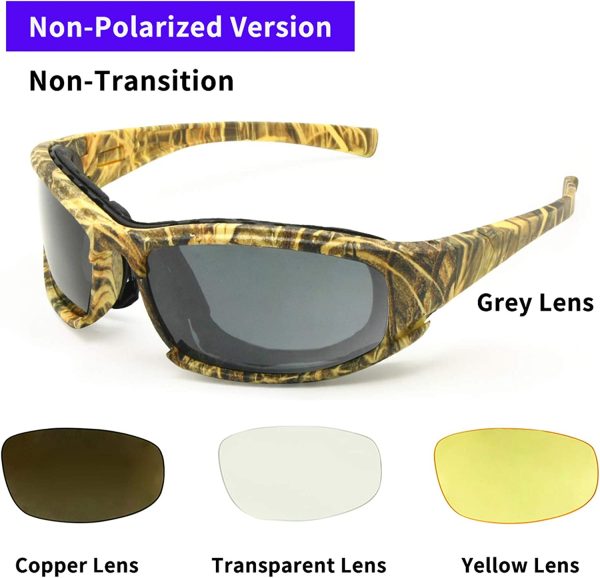 Transition Polarized Daisy One X7 Army Sunglasses, Military Goggles 4 Lens Kit Tactical Goggles - Image 5