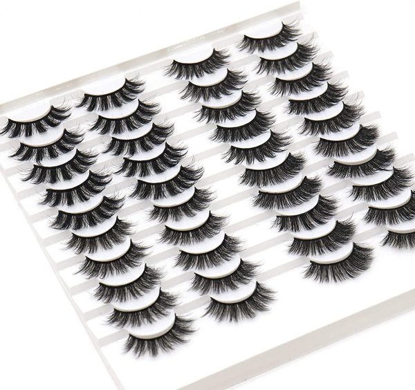 VGTE 6D False Eyelashes Handmade Faux Mink Lashes Professional Fake Eyelashes 4 Styles 20 Pairs Wispy Natural Reusable Eyes Lashes (6DXF08) - Image 5