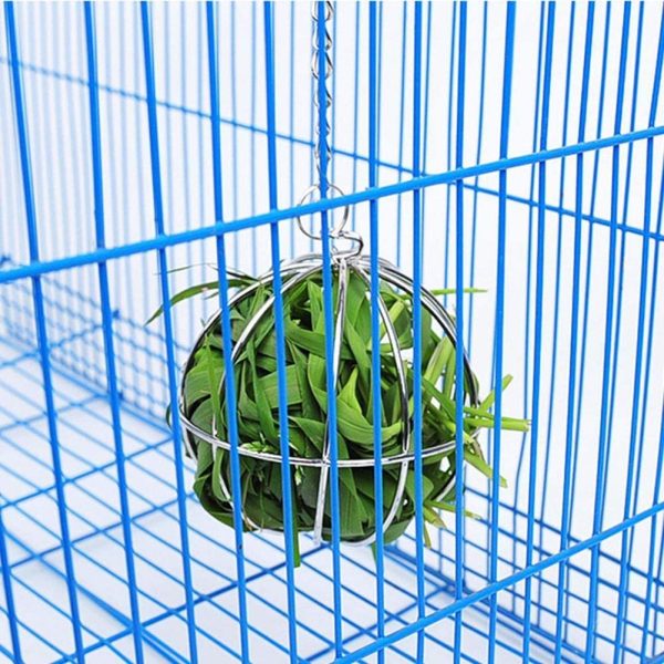 Hay Feeder Ball Stainless Rabbits Feeding Grass Ball 3.15inch Hay Dispenser Holder Feeder Hanger Accessories for Small Animals Guinea Pig Bunny - Image 3