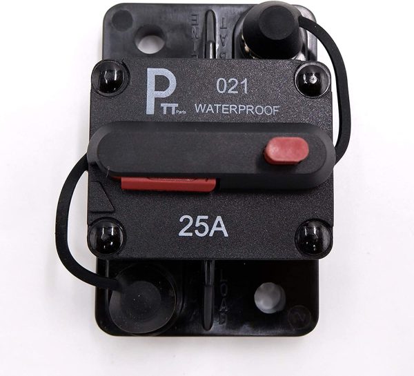 parts PTT 25 Amp / 12V- 48VDC Hi-Amp Circuit Breaker with Switch Manual Reset, Ignition Protected, 12V- 48V DC,Water proof,Water resistant - Image 2