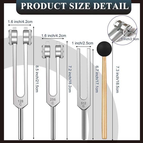 Tuning Forks Set- 128 Hz, 256 Hz, 512 Hz, Tuning Forks Perfect for Healing, Chakra, Sound Therapy, Keep Body, Mind and Spirit in Perfect Harmony - Image 4