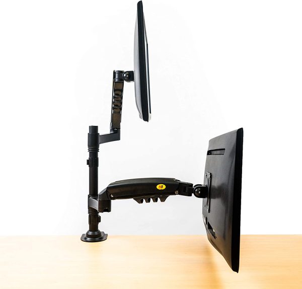 New NB H160 Dual Monitor Desk Mount Stand Full Motion Swivel Monitor Arm Gas Spring for 17''- 27'' Computer Monitor from 2kg to 9kg Per Arm