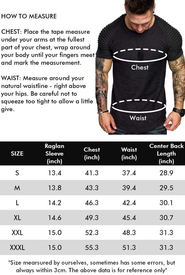 COOFANDY Mens 2 Packs Fitted T-Shirts Pleats Sleeve Muscle Workout Shirt Longline Gym Tee - Image 4