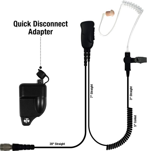 Sheepdog Quick Disconnect Police Lapel Mic, Compatible with Harris XG25 XG75 XG15 P5300 P5400 P5500 and P7300 Series, Law Enforcement Earpiece Headset - Image 2