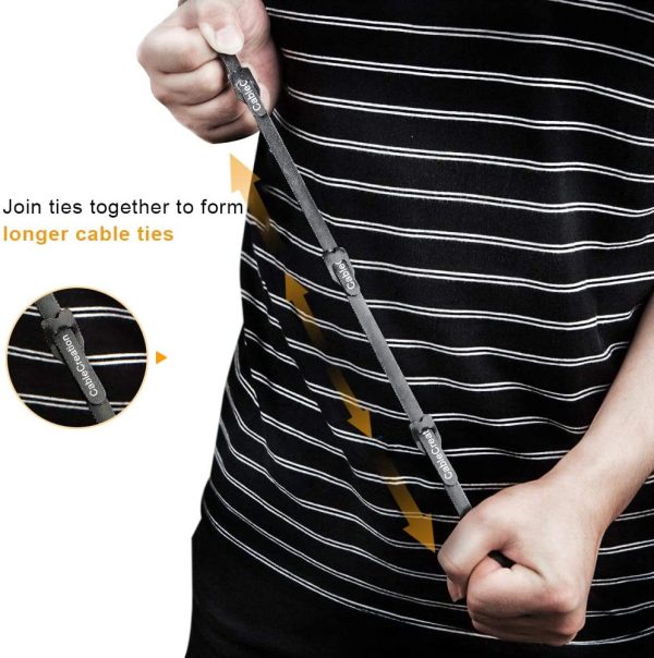 Cable Ties 6 inch,  50PCS Reusable Fastening Organizer Cord/Tie Wrap, Nylon Adjustable Cable Management, 6 ?? 0.35 inch/Black - Image 6