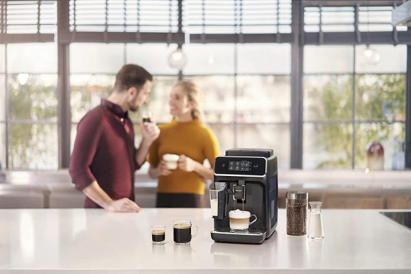 PHILIPS 2200 LatteGo Fully Automatic Espresso Coffee Machine: 3 beverage capability, touch display, 12-step grinder levels, 3 aroma settings and durable ceramic grinders, Black, EP2231/40 - Image 5