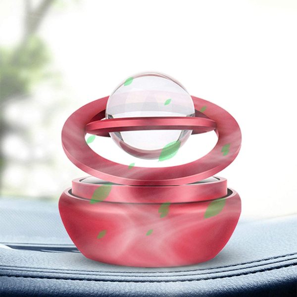 Car Air Freshener Solar Energy Air Purifier for Car Interior Autorotation Decoration Accessories (red)