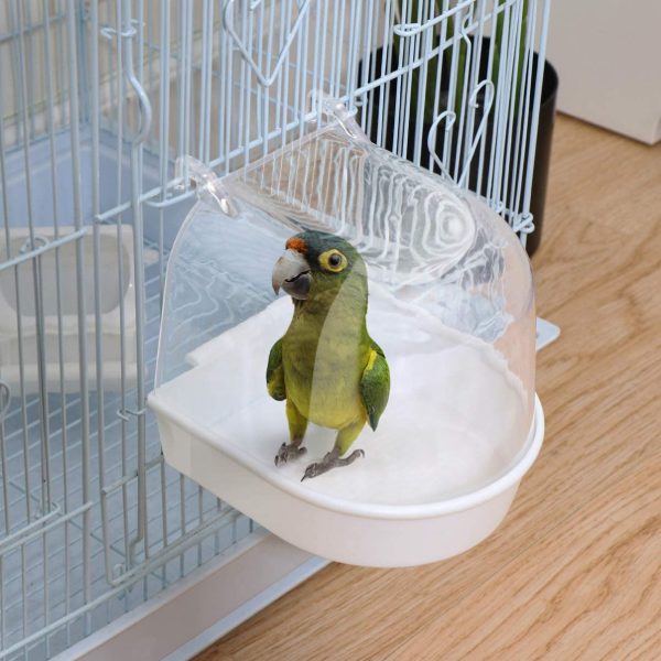 POPETPOP Bird Bath for Cage - Parrot Bath Box Bird Bathing Tub for Canary Budgies Parrot Parakeet Cockatiel Bird Cage Accessory Supplies (Random Color) - Image 6