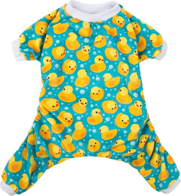 CuteBone Dog Pajamas Yellow Ducks Dog Apparel Dog Jumpsuit Pet Clothes Pajamas Coat - Image 4