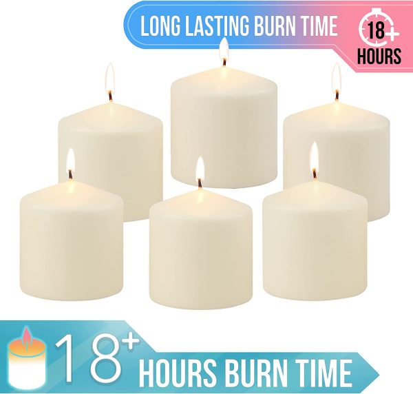 Stonebriar 18 Hour Long Burning Unscented Pillar Candles, 3x3, Ivory - Image 6