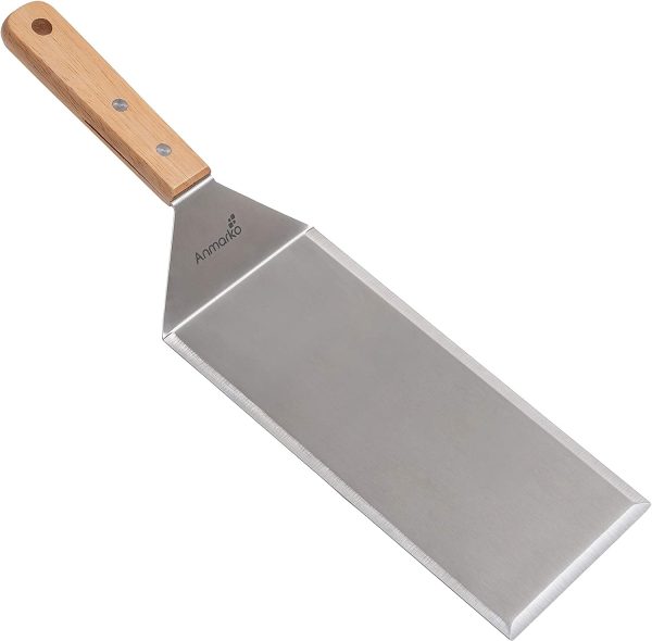 Stainless Steel Metal Griddle Spatula - Hamburger Turner Scraper - Pancake Flipper - Great for BBQ Grill and Flat Top Griddle - Commercial Grade - Image 4