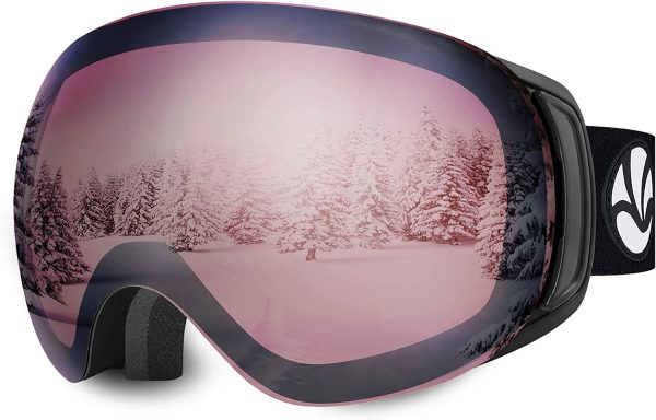 VANRORA Ski Goggles, Snowboard Goggles, Magnetic & Clip Locking System, Interchangeable Lens