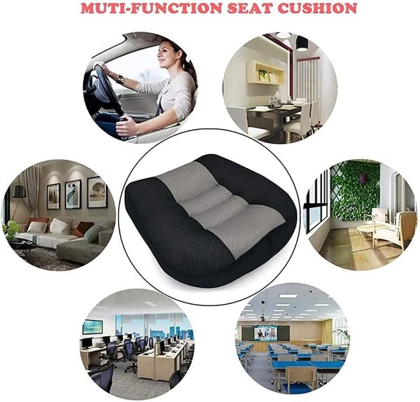 Seat Cushion, Heightening Height Boost Mat Portable Breathable Mesh, Seat Booster, Ideal for Car Office,Home, Used All The Year,Black - Image 2