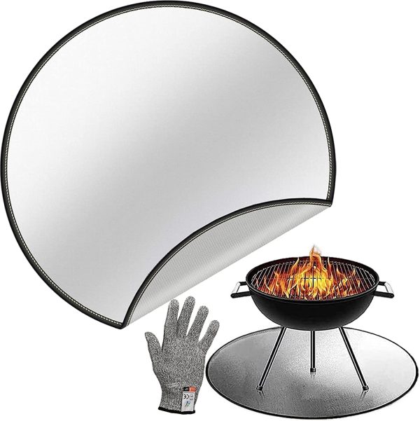 Fire Pit Mat Round 36'', Fireproof Pad Heat Deflector Floor Protective Mat 2 Layers Fire Resistant for Chiminea for Garden, Under Outdoor Grill, Outdoor Fire Pits, Garden, Patio, Bonfires - Image 4