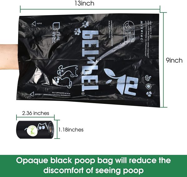 PET N PET Poop Bags Earth-Friendly 1080 Counts 60 Rolls Unscented Poo Bags Large Black Dog Waste Bags 9 x 13 inches - Image 3